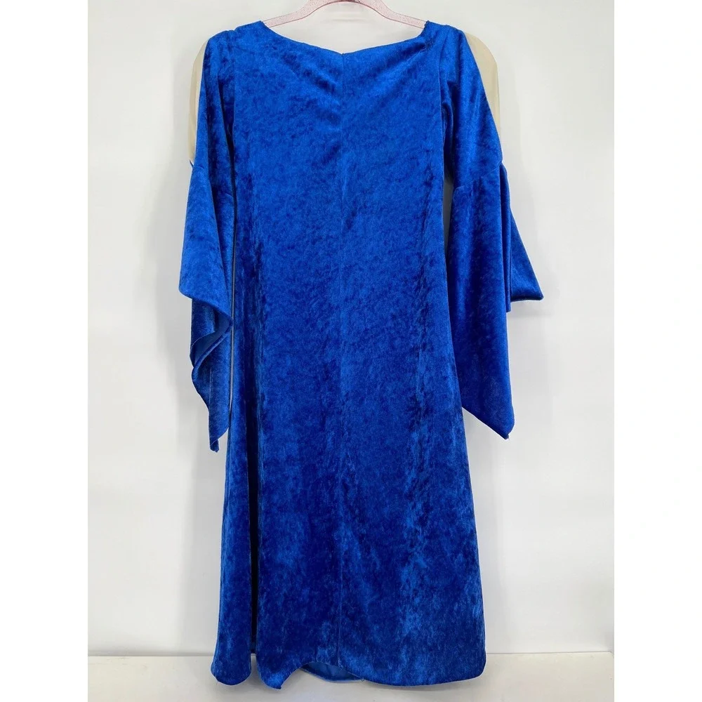 California Costume Regal Princess Dress Blue‎ Velvet Gold Trim Child Medium